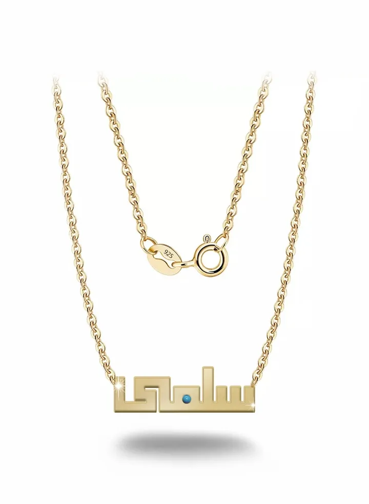 Womens necklace, chain with pendant made of 925 silver, name Salma