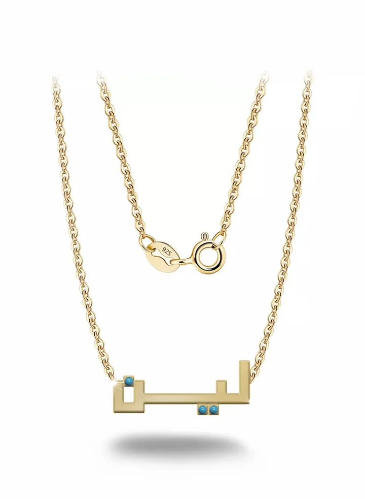 Womens necklace, chain with pendant made of 925 silver, name Leen