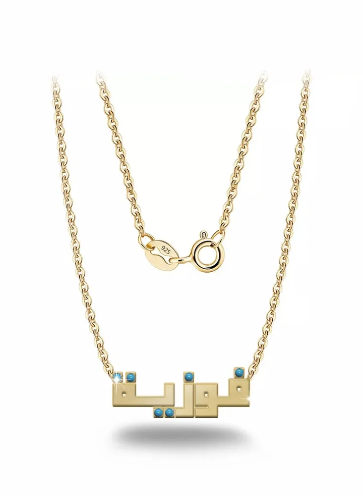 Womens necklace, chain with pendant made of 925 silver, name Fawzia