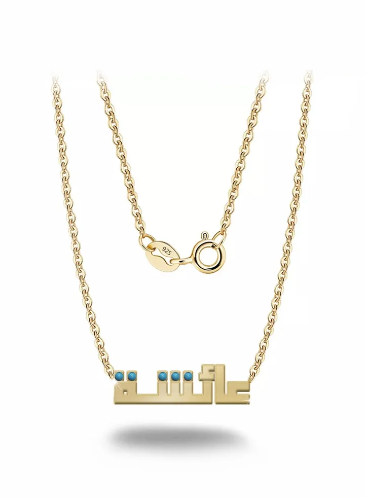 Womens necklace, chain with pendant made of 925 silver, name Aisha
