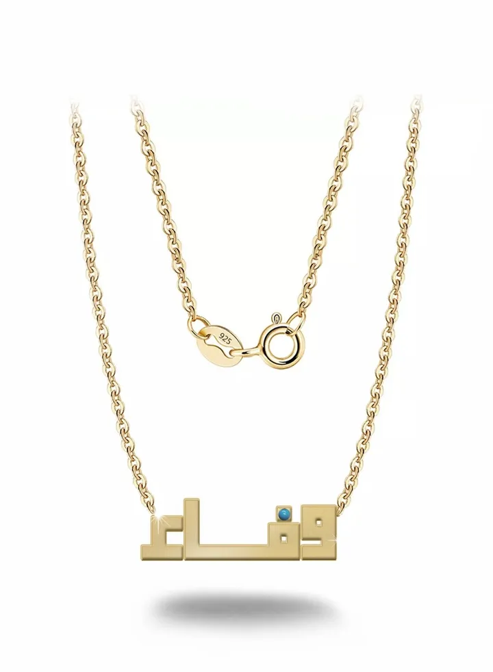 Womens necklace, chain with pendant made of 925 silver, name Wafaa