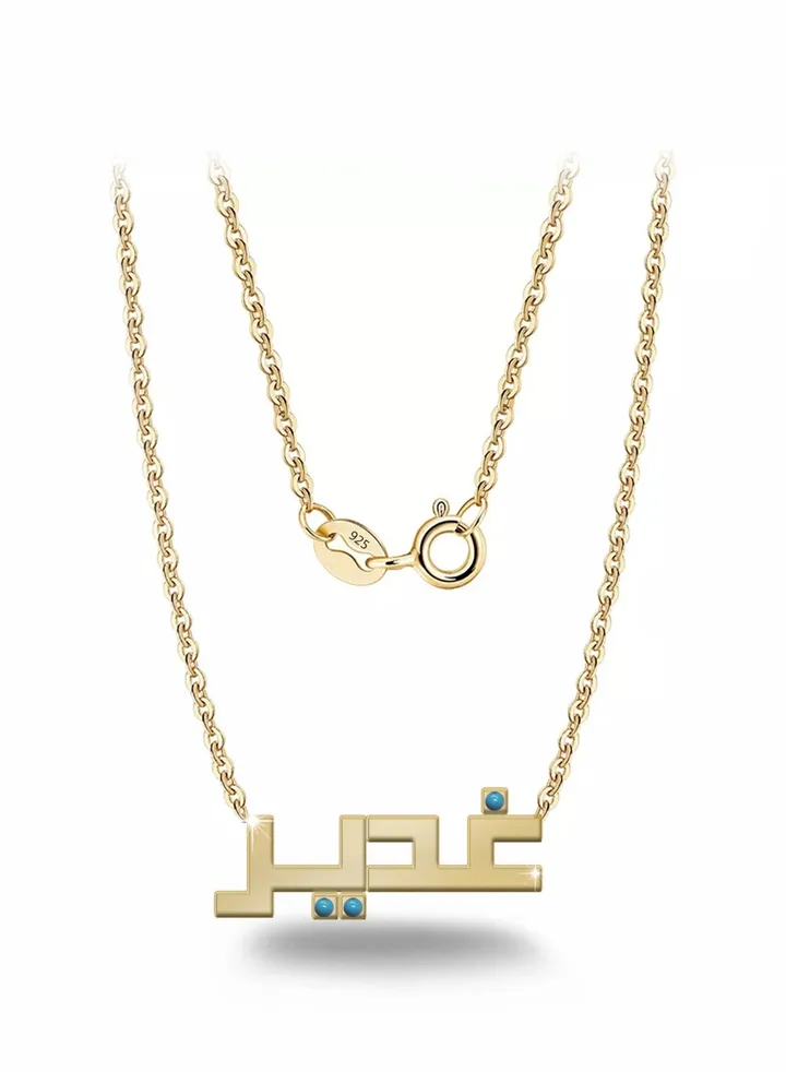 Womens necklace, chain with pendant made of 925 silver, name Ghadeer