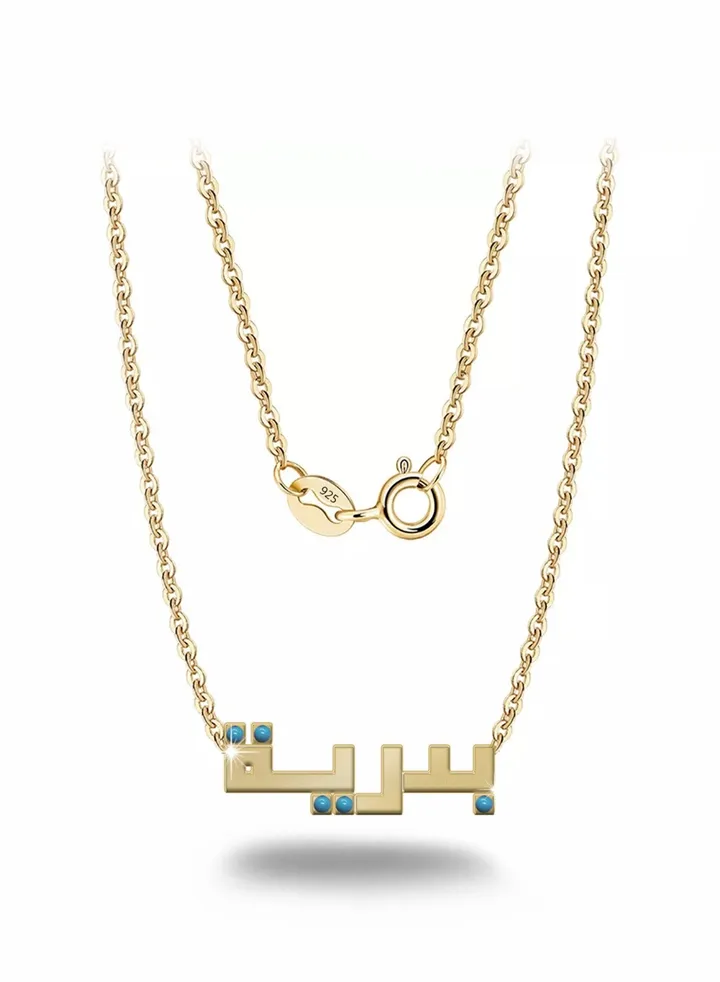 Womens necklace, chain with pendant made of 925 silver, name Badria