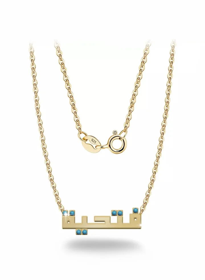 Womens necklace, chain with pendant made of 925 silver, name Fathia