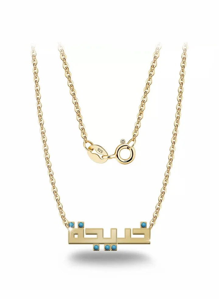 Womens necklace, chain with pendant made of 925 silver, name Khadija
