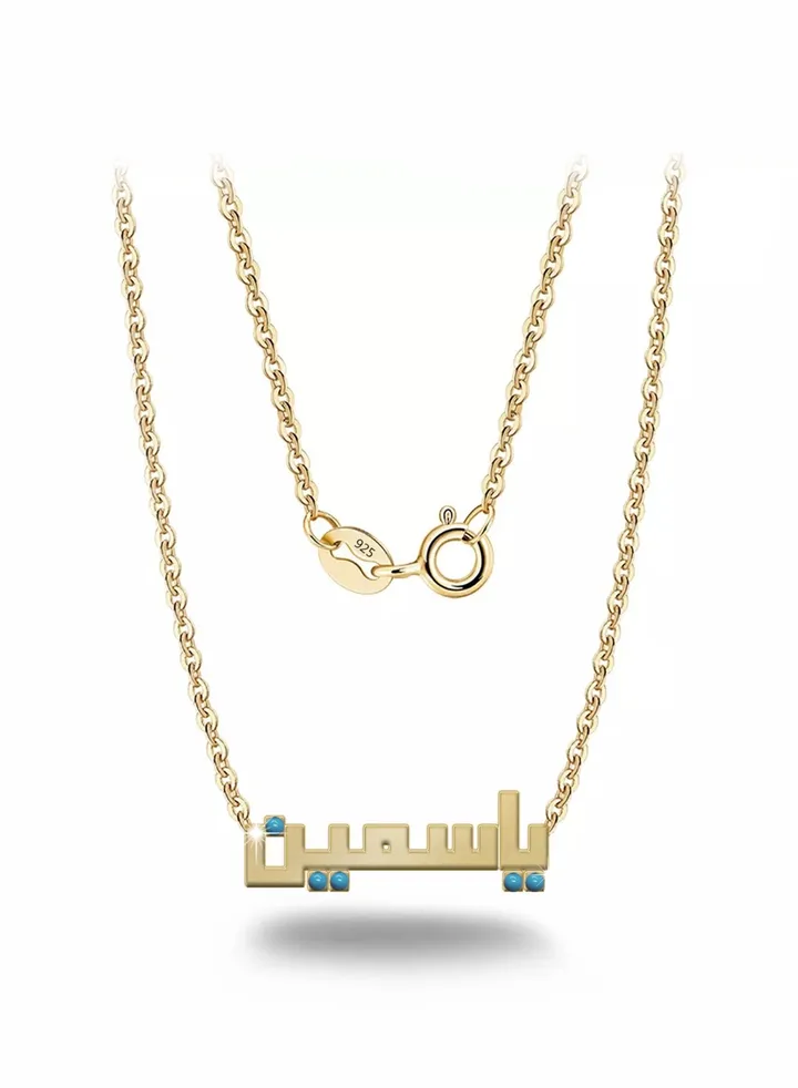Womens necklace, chain with pendant made of 925 silver, name Yasmine
