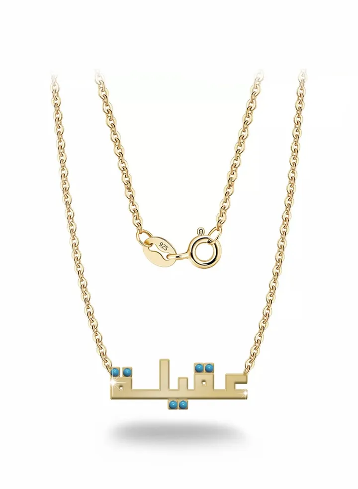 Womens necklace, chain with pendant made of 925 silver, name Aqeela