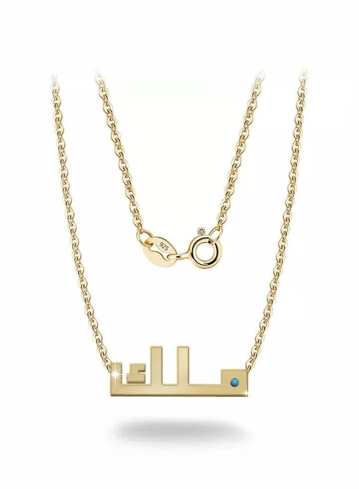 Womens necklace, chain with pendant made of 925 silver, name Malak