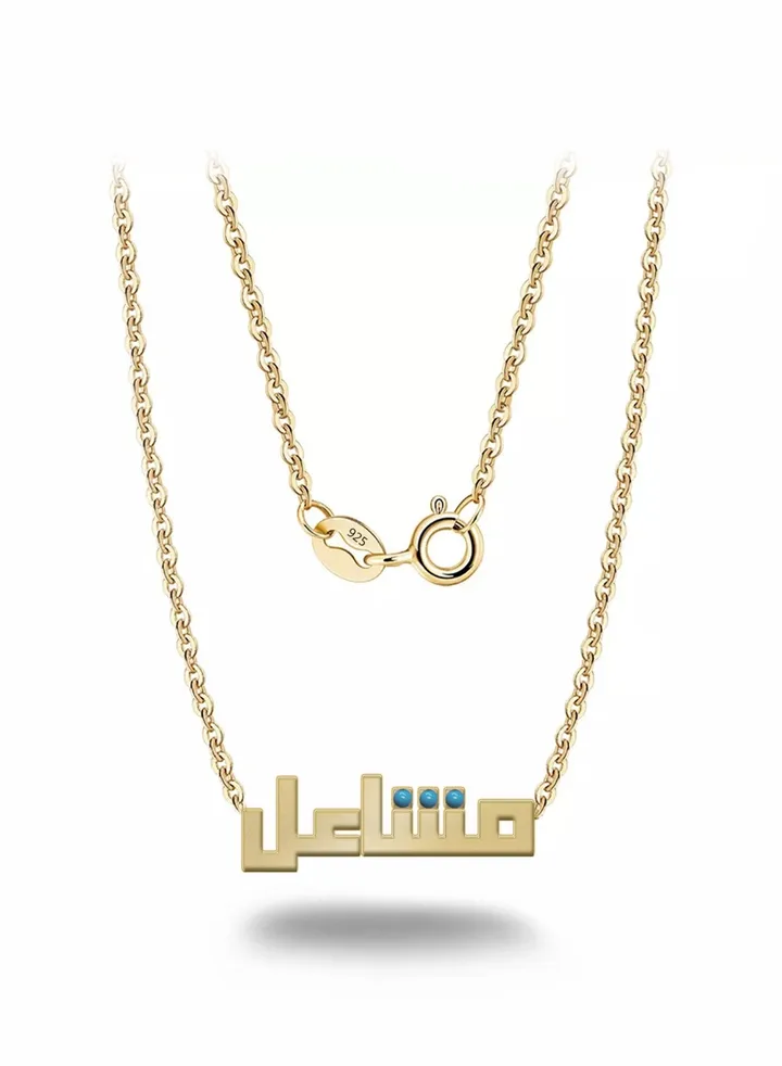 Womens necklace, chain with pendant made of 925 silver, name Mashael