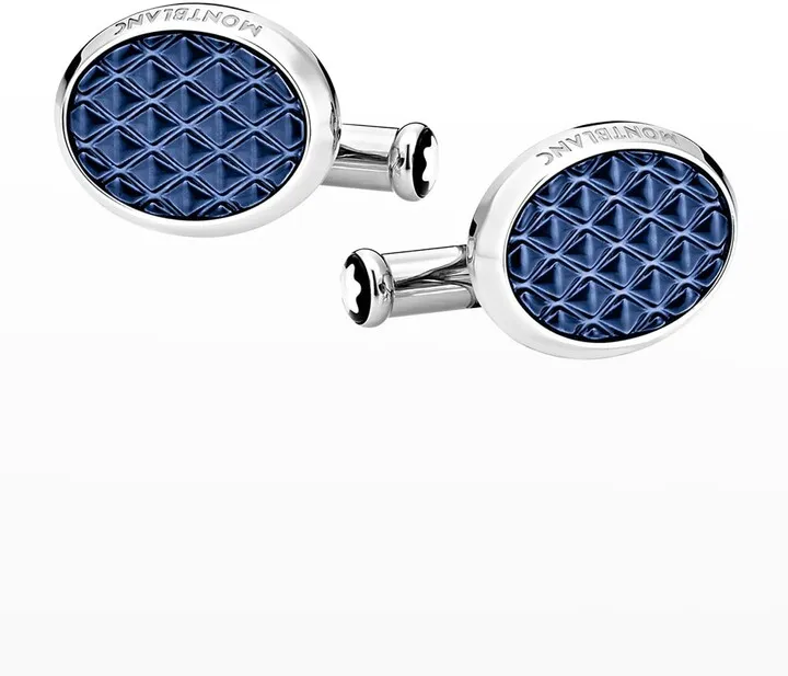 Men's Meisterstück Oval Steel Lacquer Cufflinks
