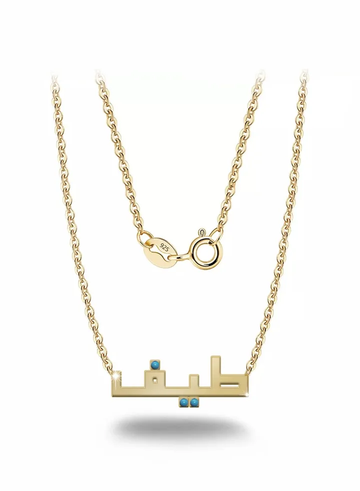 Womens necklace, chain with pendant made of 925 silver, name Taif
