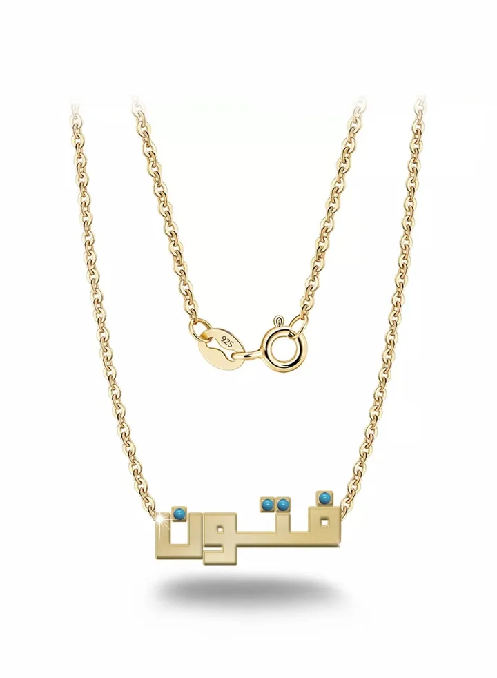 Womens necklace, chain with pendant made of 925 silver, name Fotoun