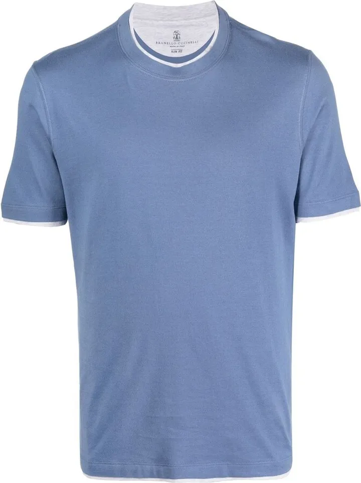 contrasting-trim T-shirt