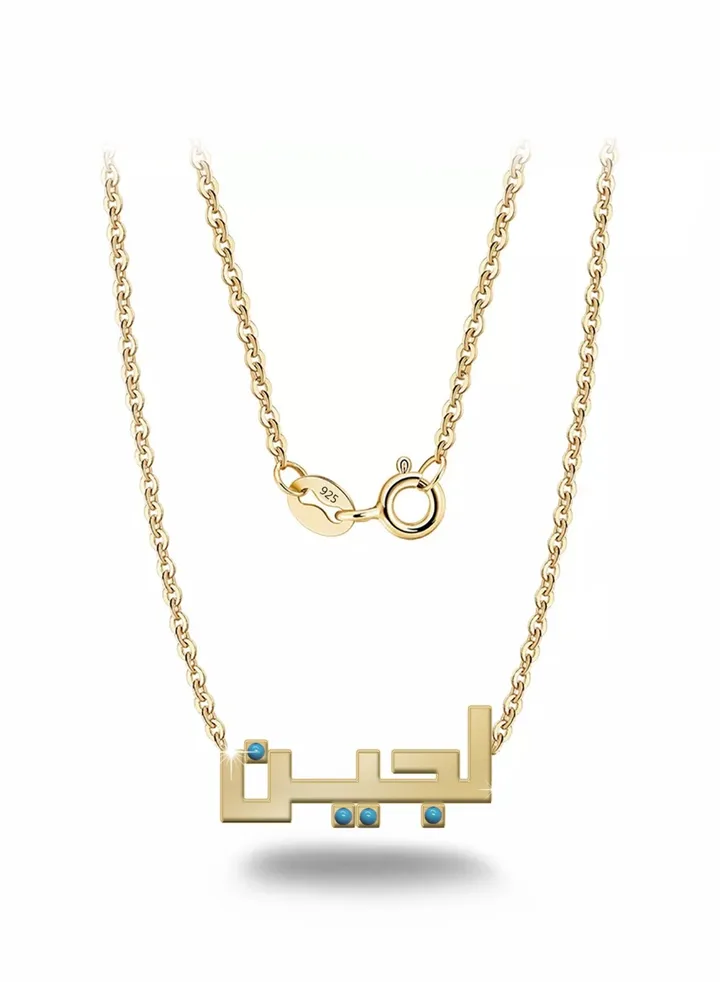 Womens necklace, chain with pendant made of 925 silver, name Lujain
