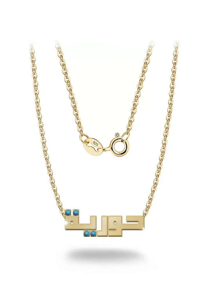 Womens necklace, chain with pendant made of 925 silver, name Houria