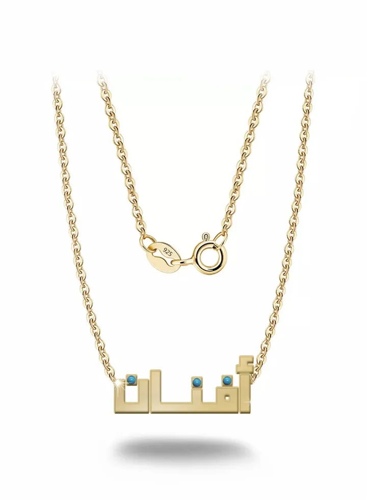 Womens necklace, chain with pendant made of 925 silver, name Afnan