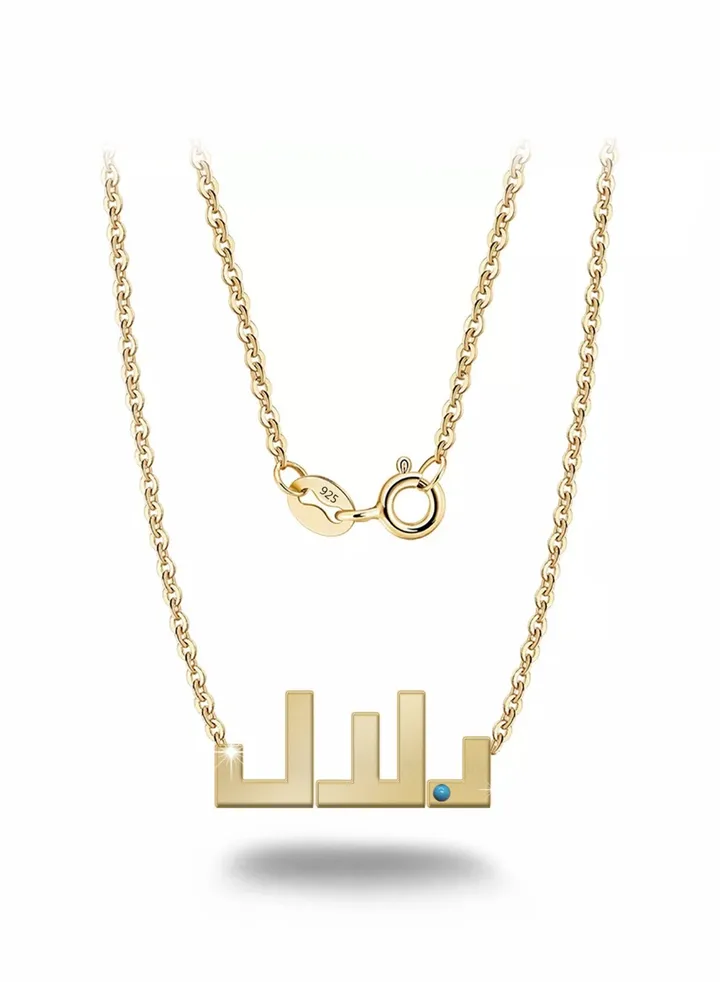 Womens necklace, chain with pendant made of 925 silver, name Dalal