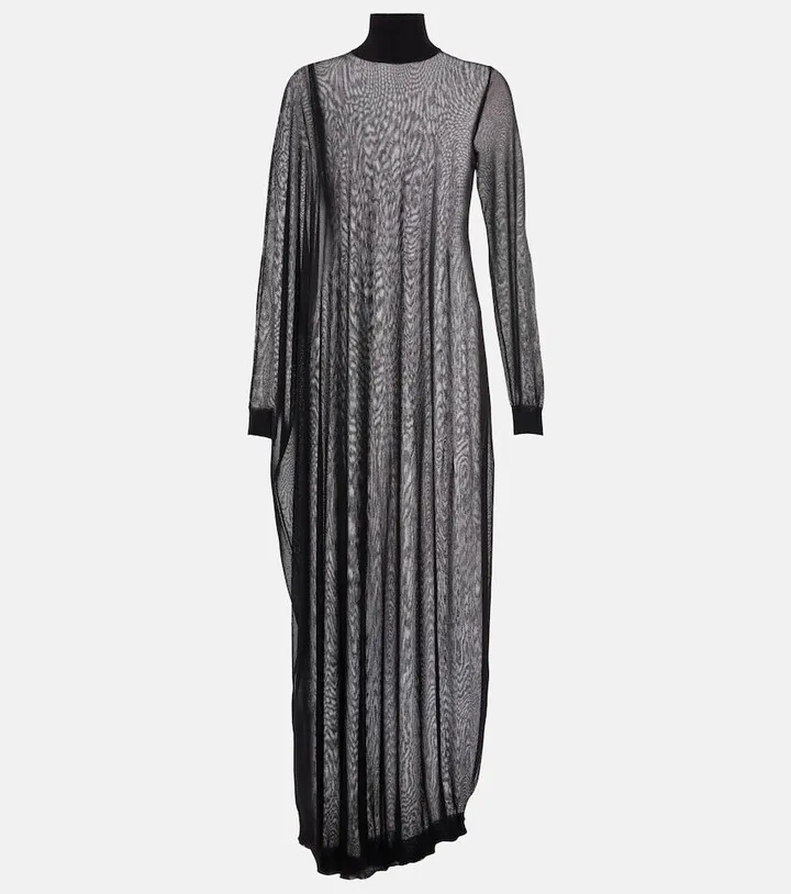 Sheer high-neck maxi dress
