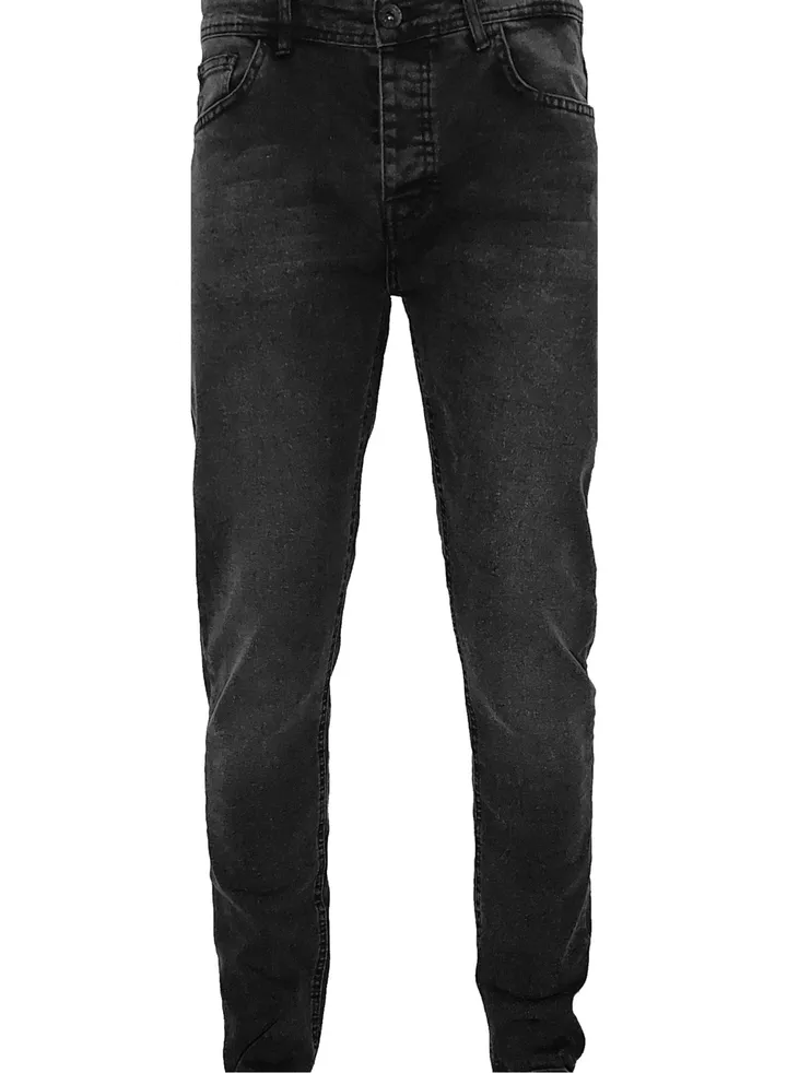 Men's Lycra jeans, dark gray near black