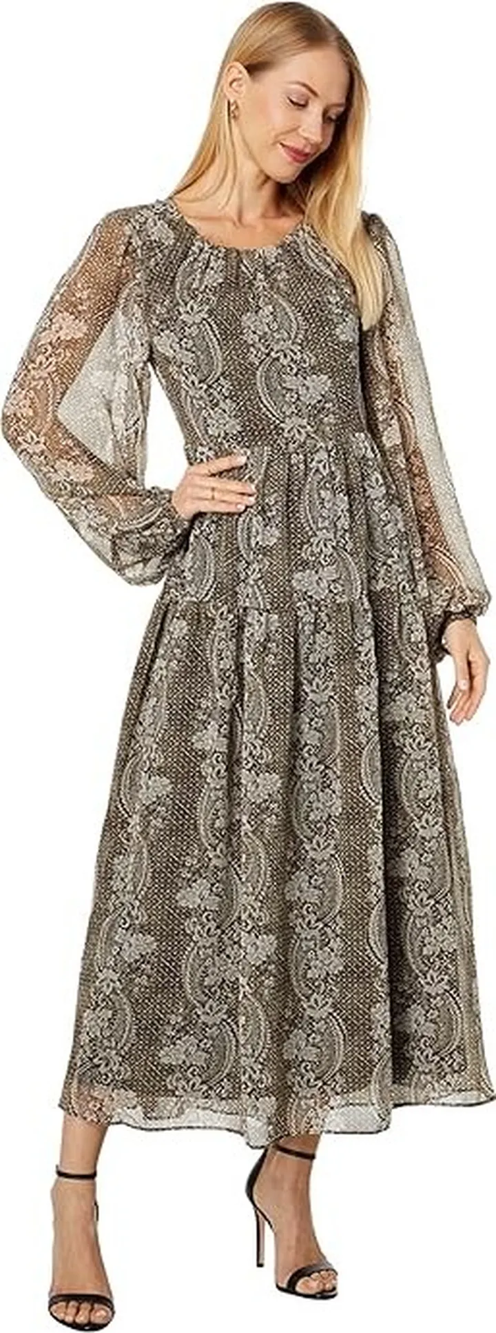 en saison Teyana Midi Dress (Olive) Women's Clothing