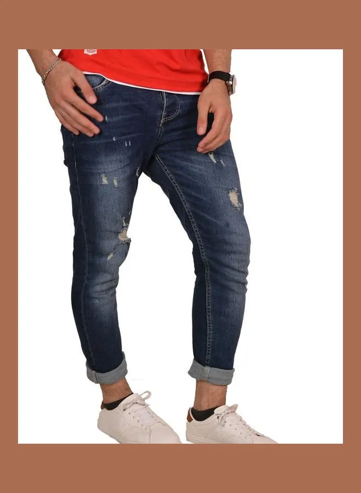 Casual Cutted Denim Jeans Pant Jeans Blue