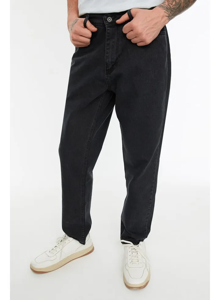 Men's Black Relax Fit Boyfriend Jeans Jeans Pants