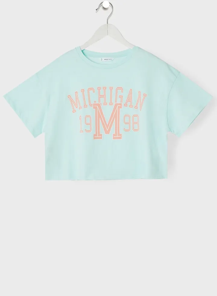 Youth Slogan Crop Top