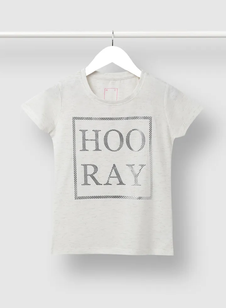 Printed Crew Neck T-Shirt Light Beige