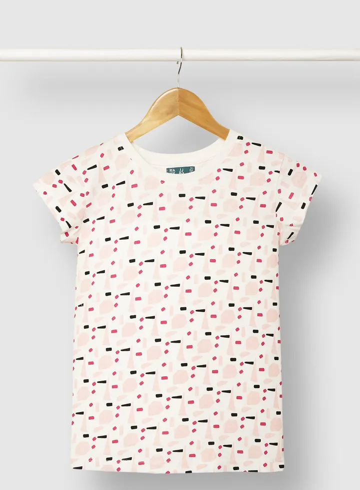 Girls Printed Beautiful Casual T-Shirt Yellow