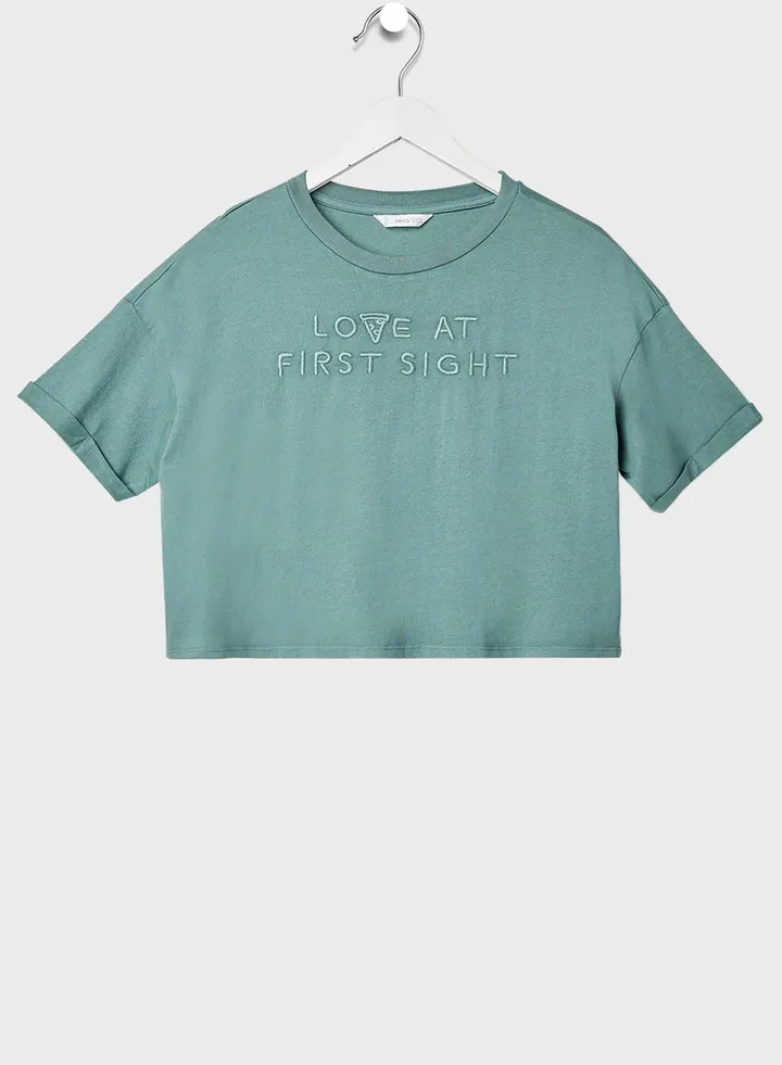 Youth Oversized Slogan T-Shirt