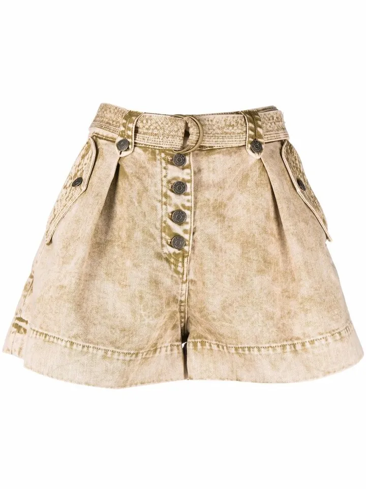 Belted High-Waist Shorts