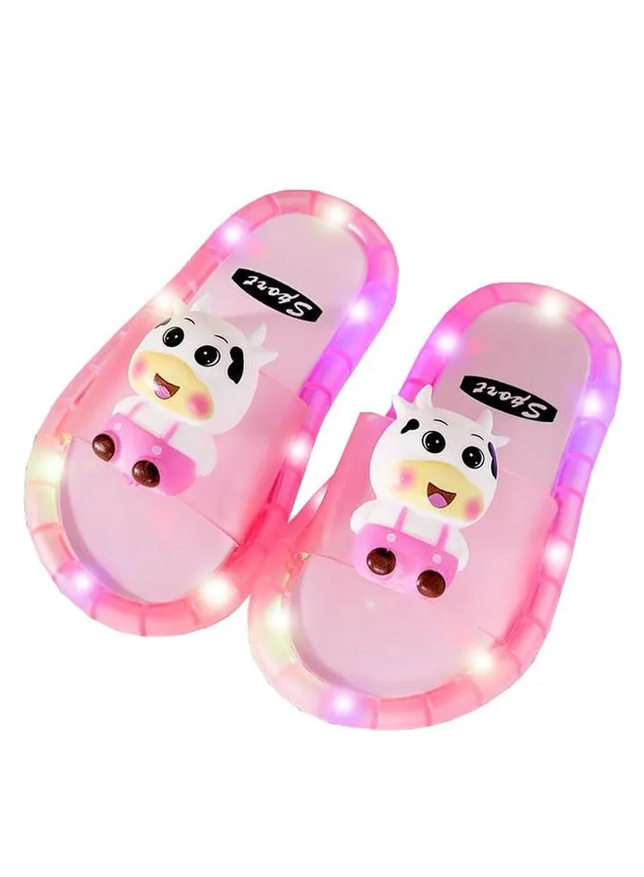 Flashing Kids Slippers Home And Non-Slip Summer Sandals With cute Animal Figuers