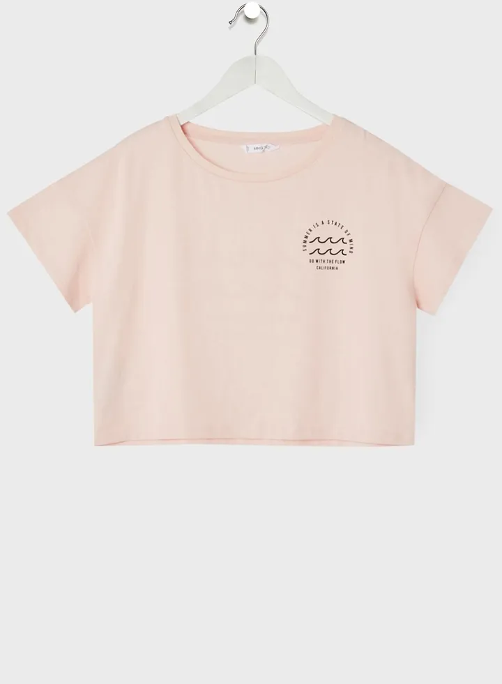 Youth Graphic Print Crop Top