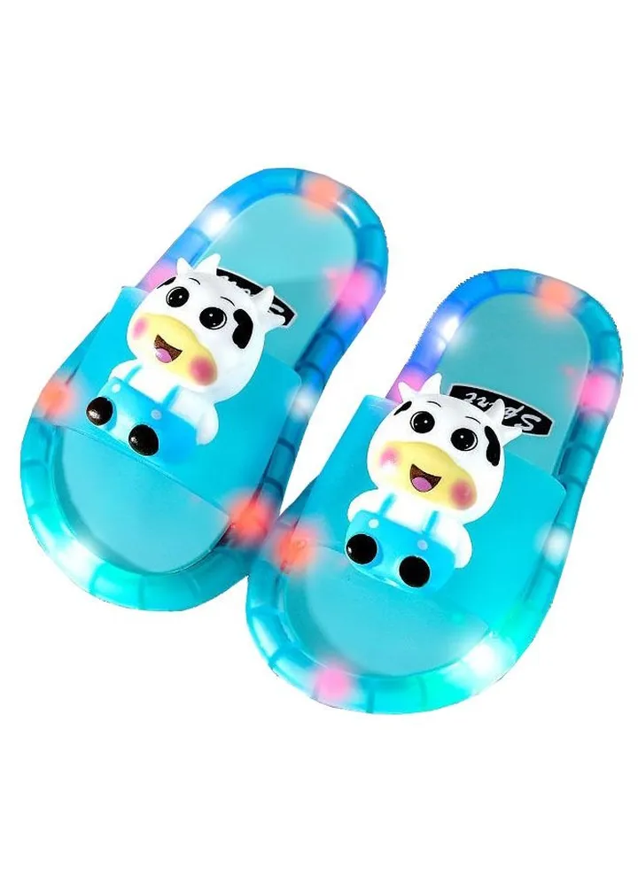 Flashing Kids Slippers Home And Non-Slip Summer Sandals With Cute Animal Figuers