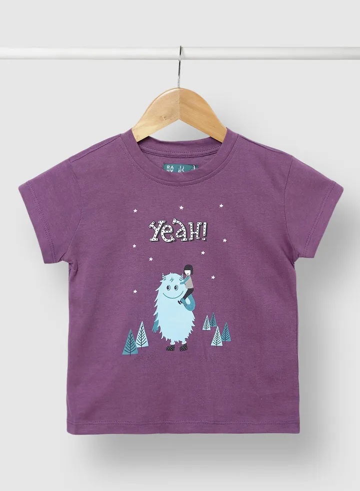 Girls Comfortable Trendy Cozy Stylish T-Shirt Purple