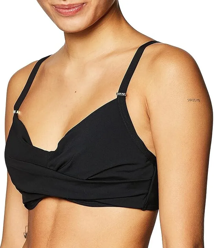 Calvin Klein Women's Twist Underwire Bikini Swimsuit Top (Black) Women's Swimwear
