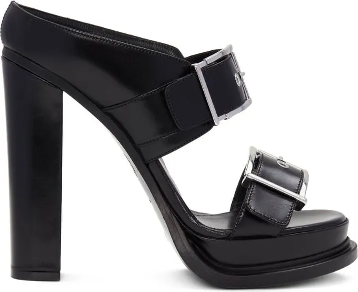 Alexander Mcqueen Leather Platform Sandals 120