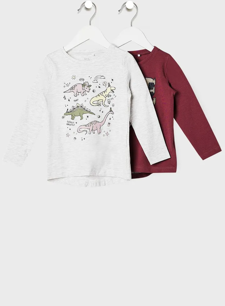Kids 2 Pack Front Graphic T-Shirt