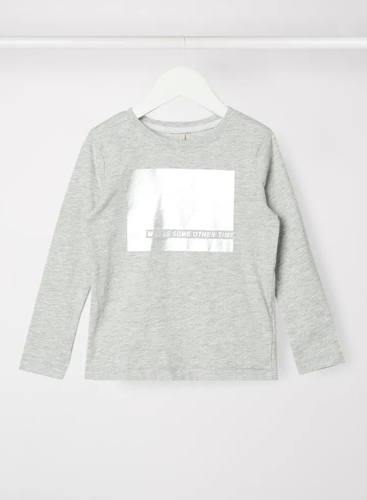 Kids/Teen Text Print T-Shirt Grey