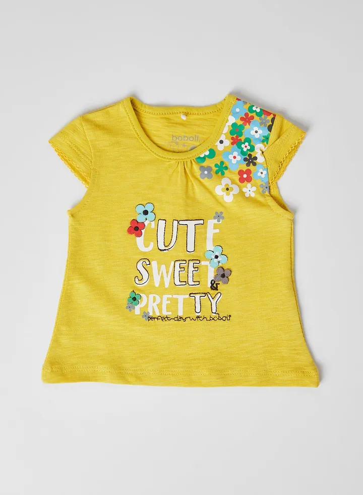 Baby Slogan Top mimosa