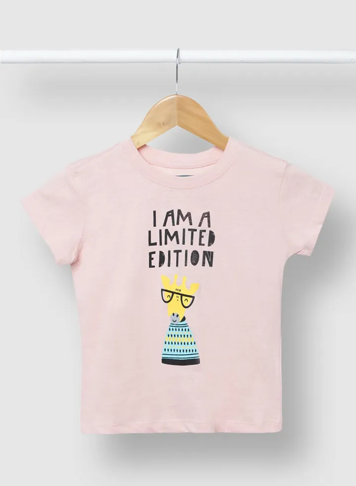 Girls Comfortable Smart Stylish Cotton T-Shirt Pink