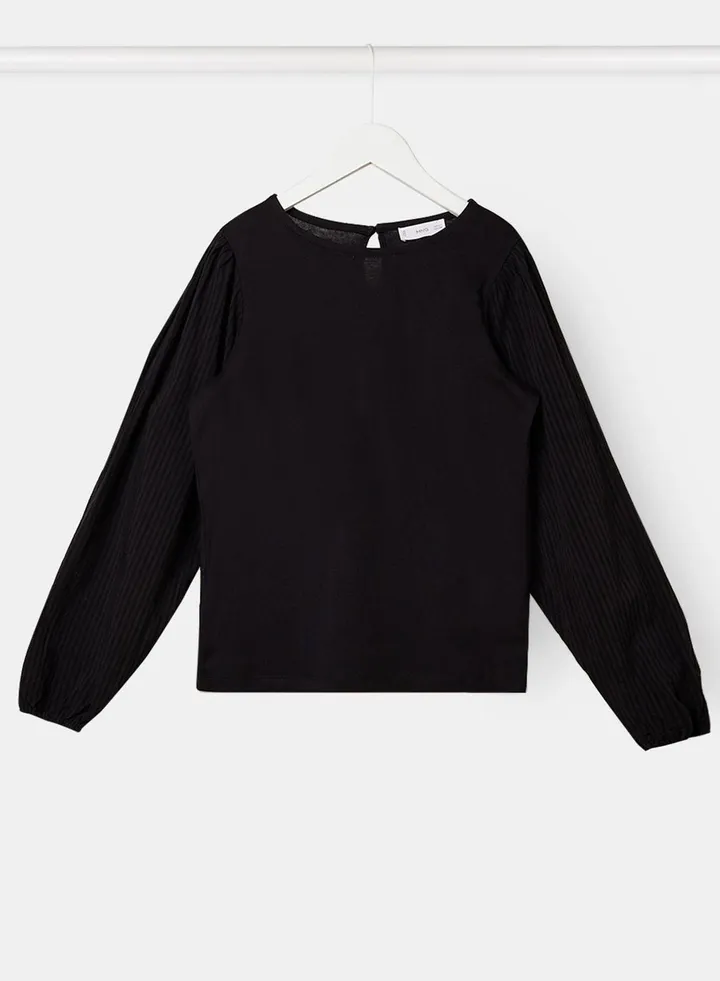 Kids Pleated Puff Sleeve T-Shirt