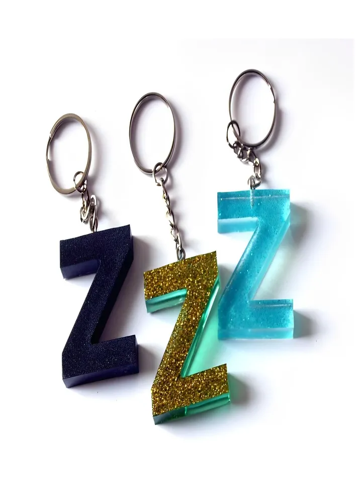 Alphabet Letter Keychain- Letter (Z) multi-colors