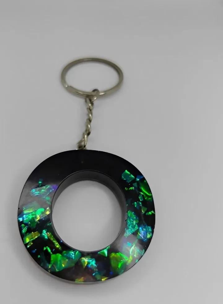 Alphabet Letter Keychain- Letter (O) black