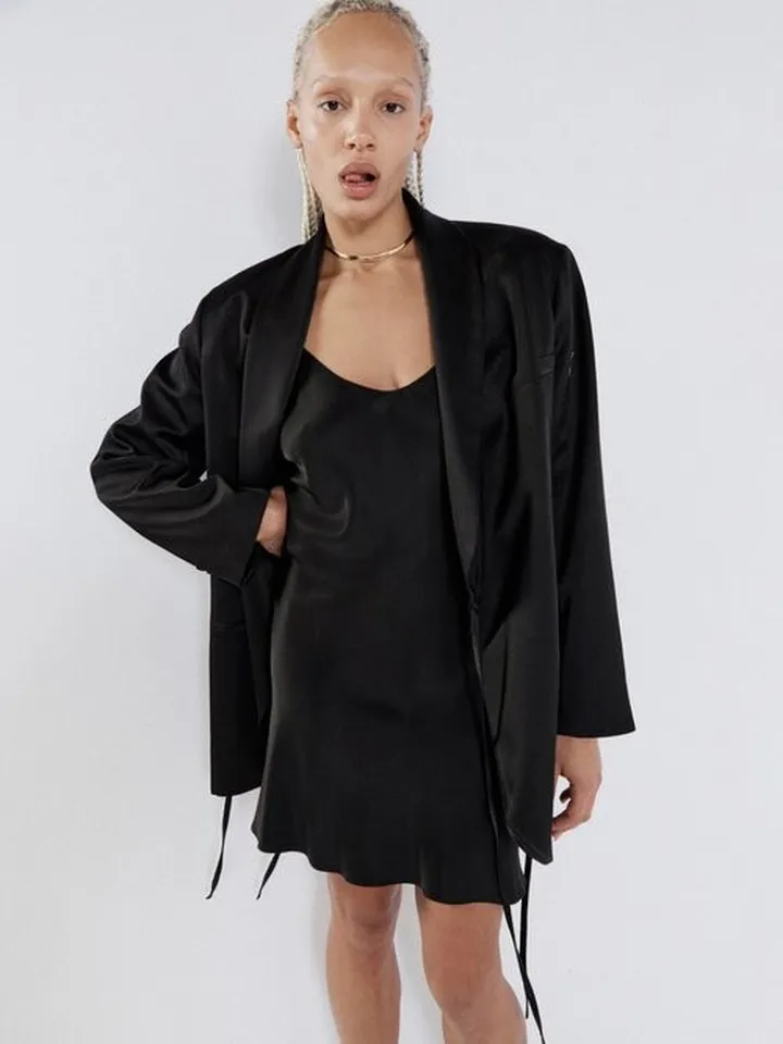 Thin-strap Satin Mini Dress