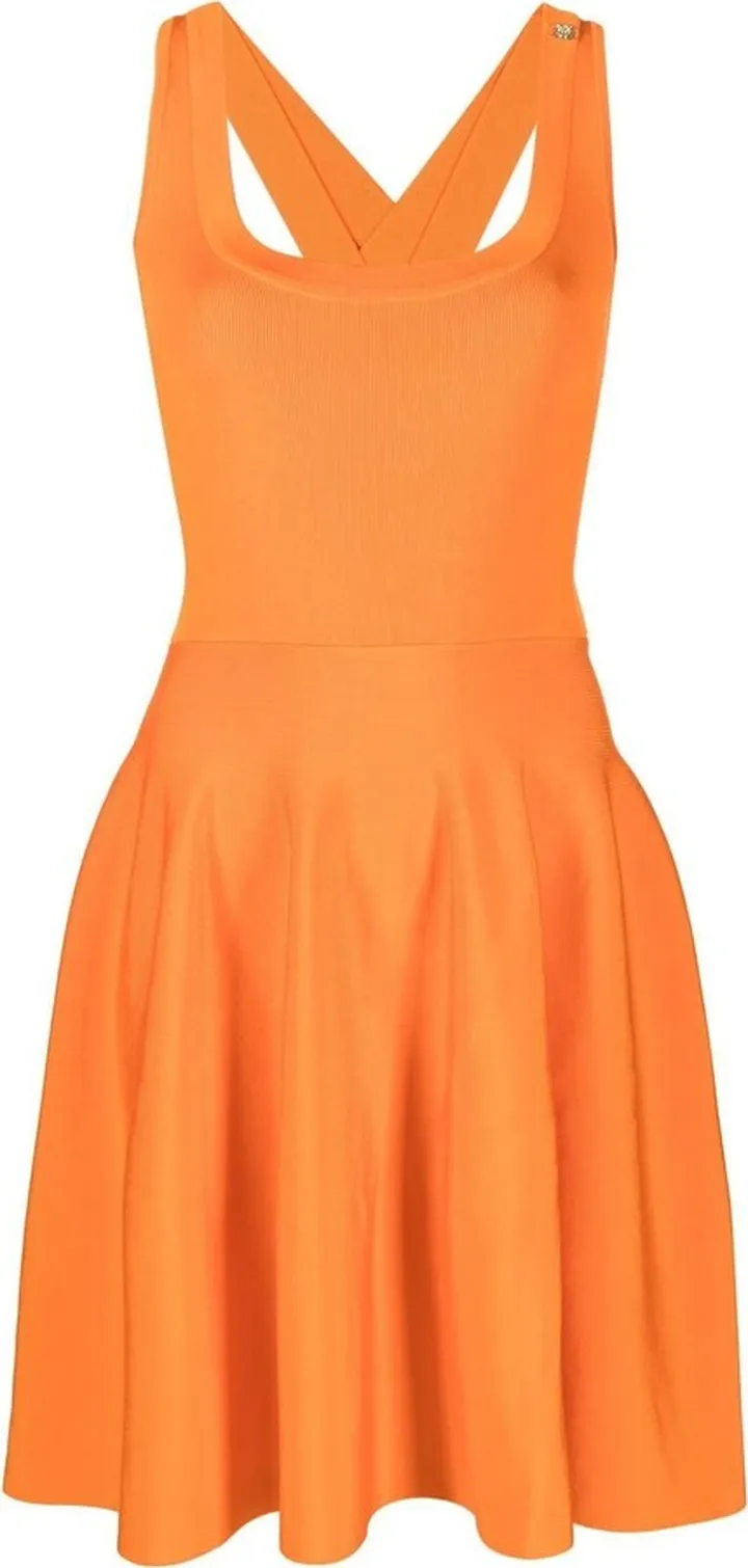 Crossover-Straps Pleated Minidress