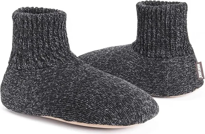 MUK LUKS S Men's Ragg Wool Slipper (Black) Men's Slippers