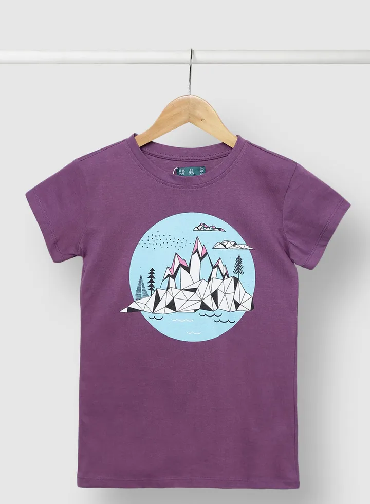 Girls Beautiful Cozy Comfortable Stylish T-Shirt Purple