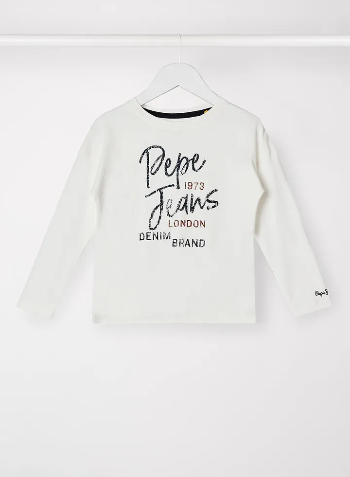 Kids/Teen Sandri Wordmark T-Shirt Off-White