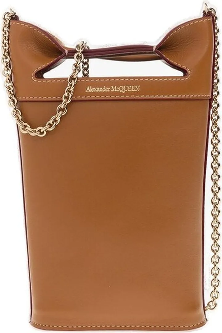 Alexander McQueen Logo Printed Bucket Bag
